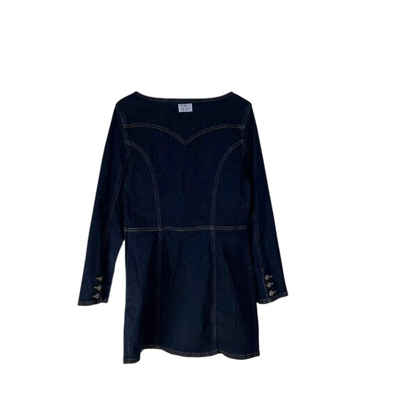 Levi's Womens Size Medium Veda Dark Blue Wash Slim Mini Dress Two Horses NWT - Picture 4 of 6